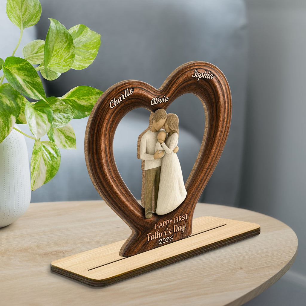 Personalized 2-Layer Wood Plaque Custom Family Gift for Dad Wood Plaque GradoCreations