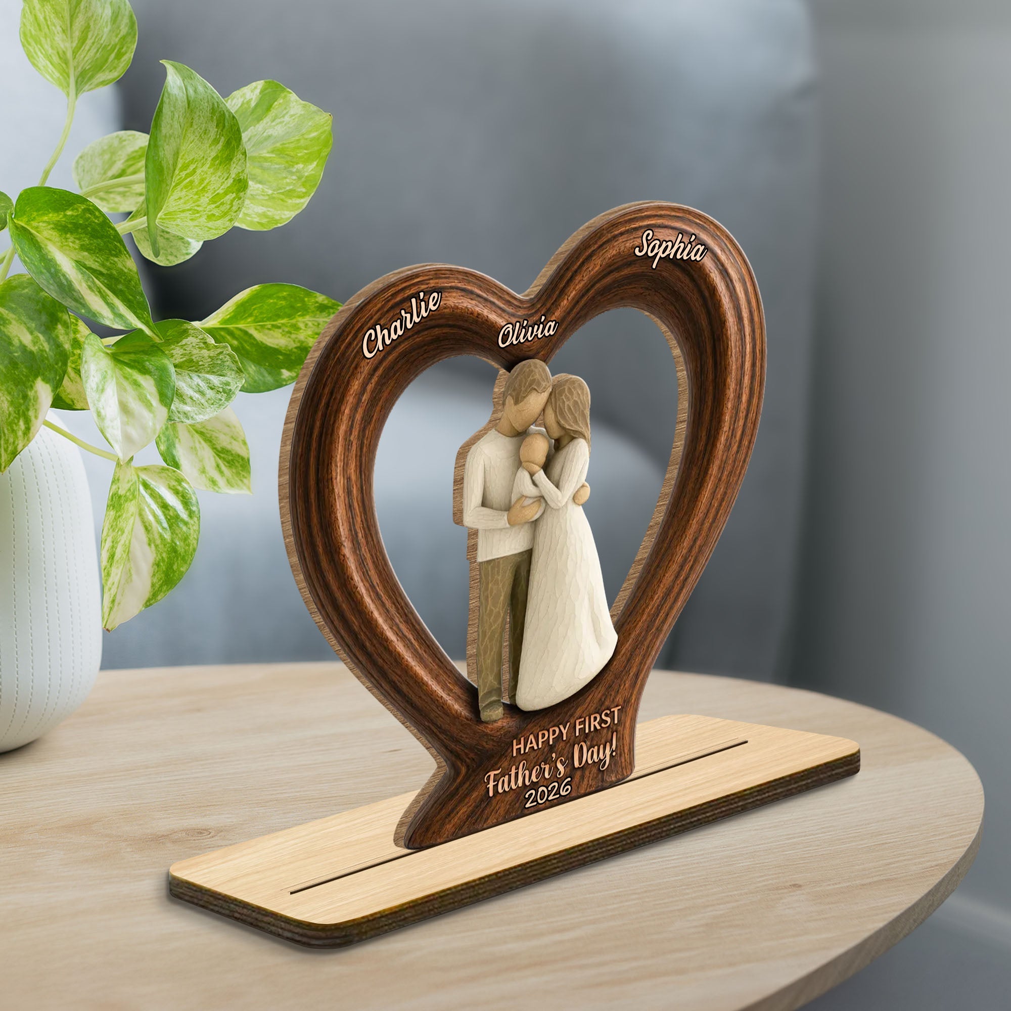 Personalized 2-Layer Wood Plaque Custom Family Gift for Dad Wood Plaque GradoCreations