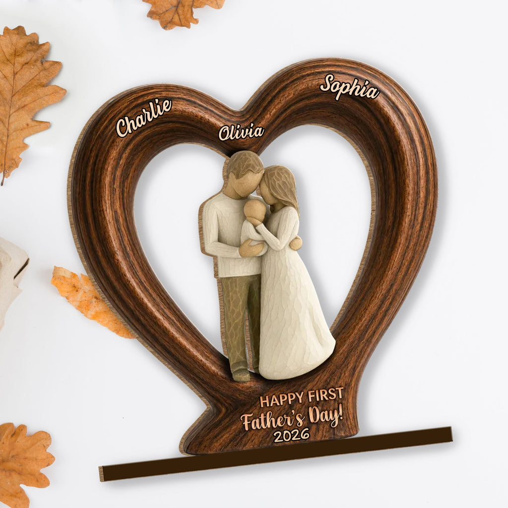 Personalized 2-Layer Wood Plaque Custom Family Gift for Dad Wood Plaque GradoCreations