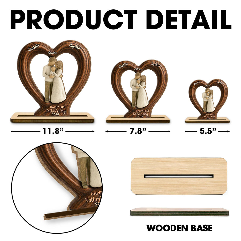 Personalized 2-Layer Wood Plaque Custom Family Gift for Dad Wood Plaque GradoCreations