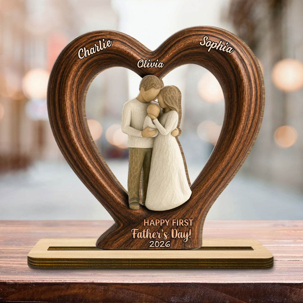 Personalized 2-Layer Wood Plaque Custom Family Gift for Dad Wood Plaque GradoCreations
