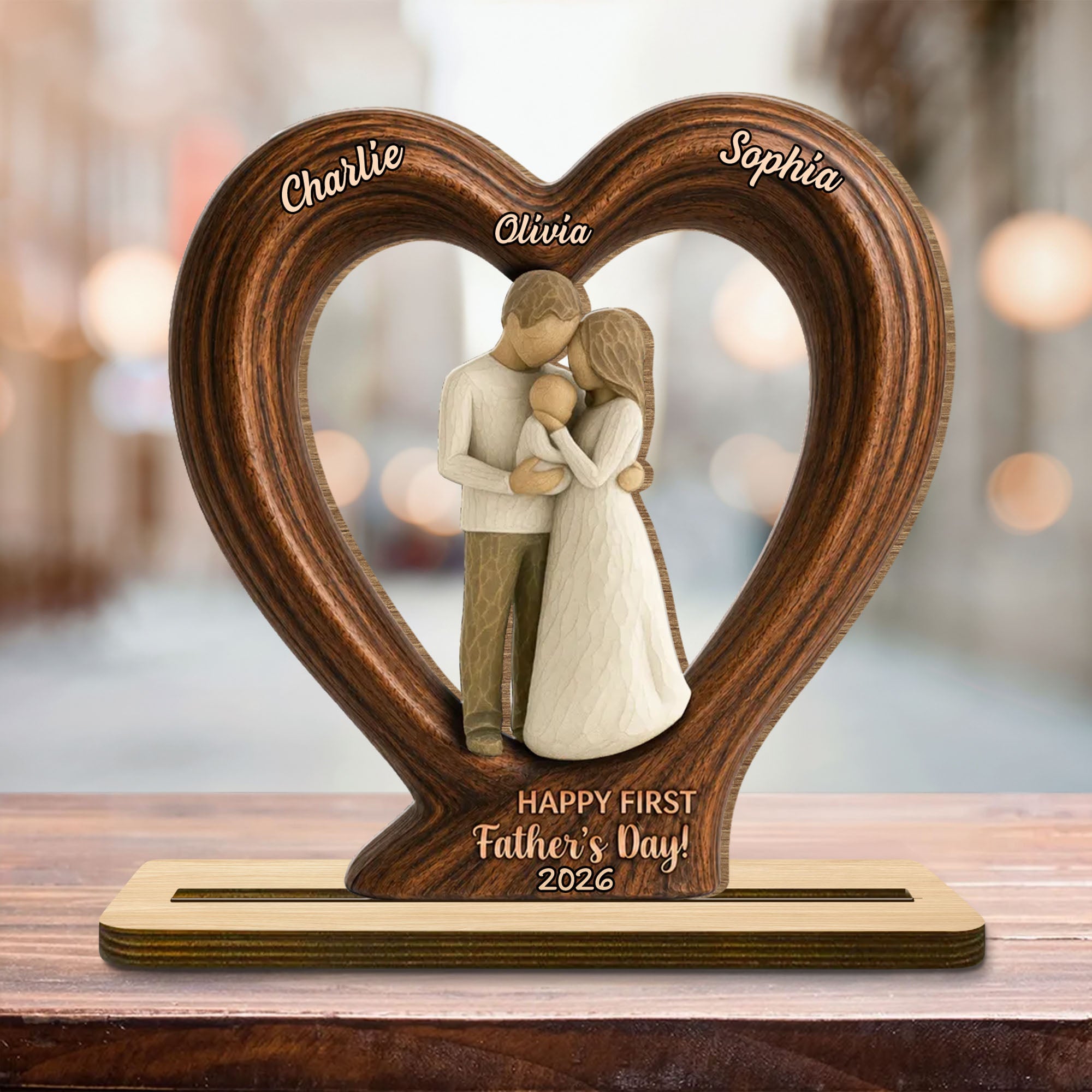 Personalized 2-Layer Wood Plaque Custom Family Gift for Dad Wood Plaque GradoCreations