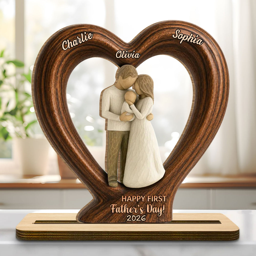 Personalized 2-Layer Wood Plaque Custom Family Gift for Dad Wood Plaque GradoCreations