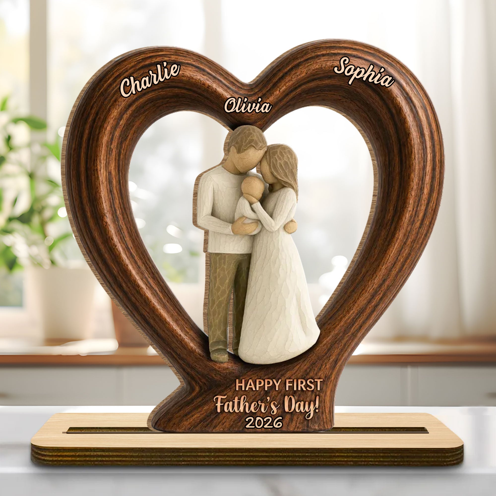 Personalized 2-Layer Wood Plaque Custom Family Gift for Dad Wood Plaque GradoCreations