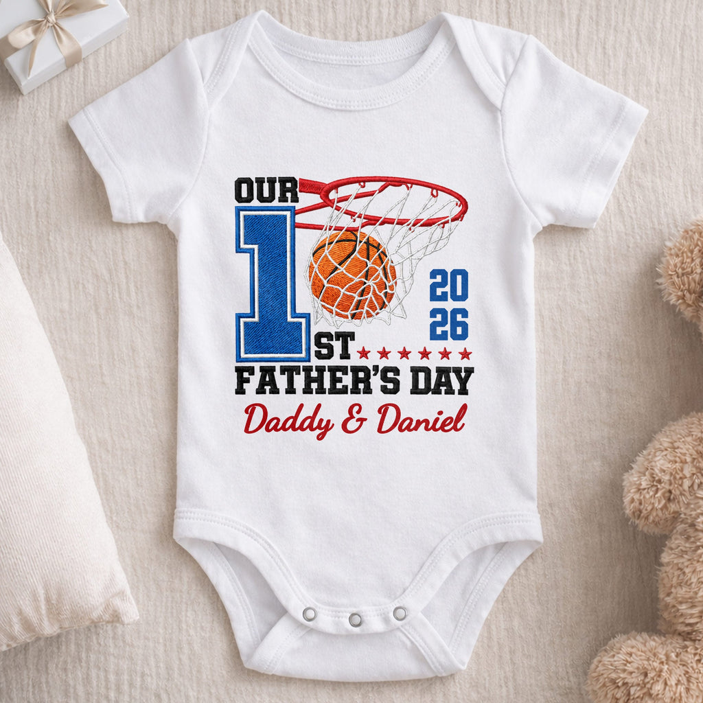 Personalized Baby Onesie Custom Name for Dad 1st Father's Day Gift Baby Onesie GradoCreations