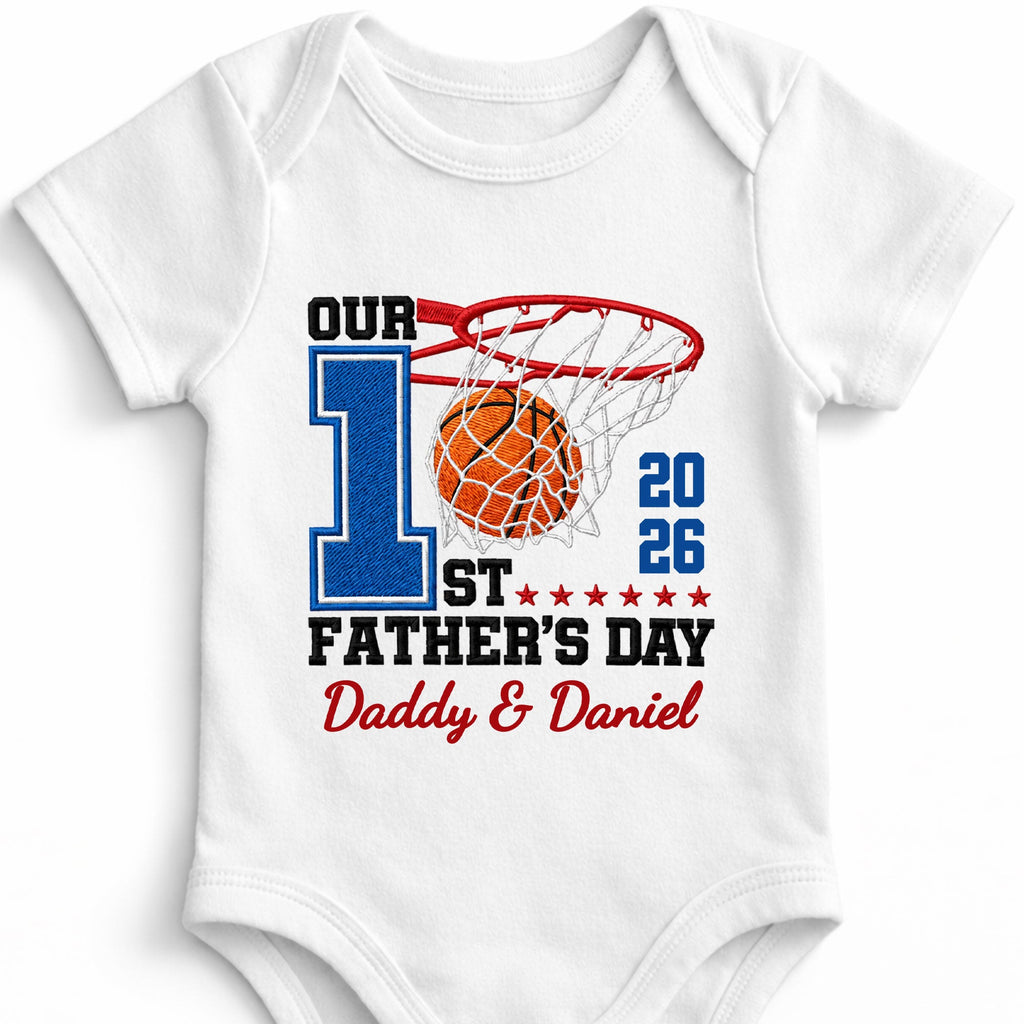 Personalized Baby Onesie Custom Name for Dad 1st Father's Day Gift Baby Onesie GradoCreations