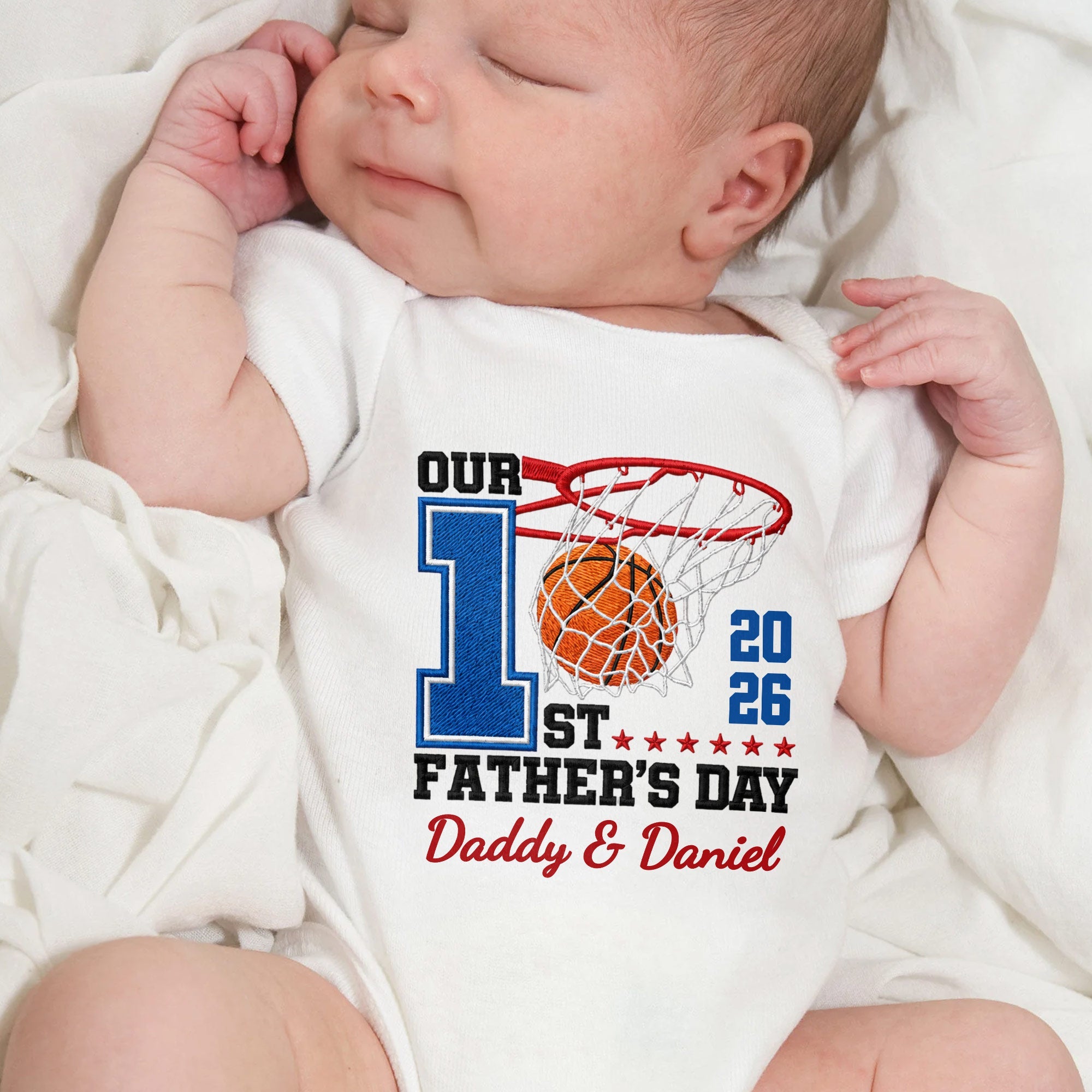 Personalized Baby Onesie Custom Name for Dad 1st Father's Day Gift Baby Onesie GradoCreations