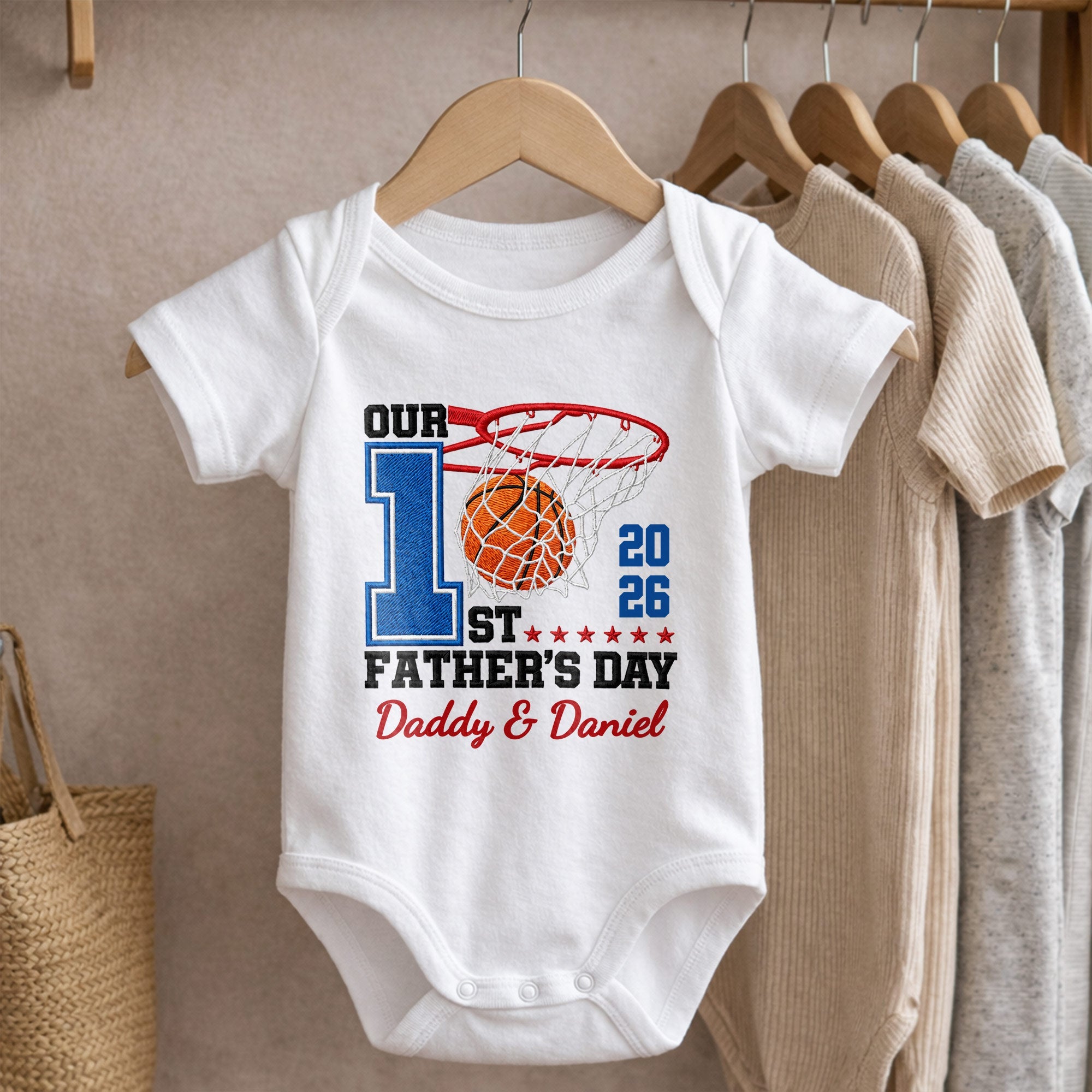 Personalized Baby Onesie Custom Name for Dad 1st Father's Day Gift Baby Onesie GradoCreations
