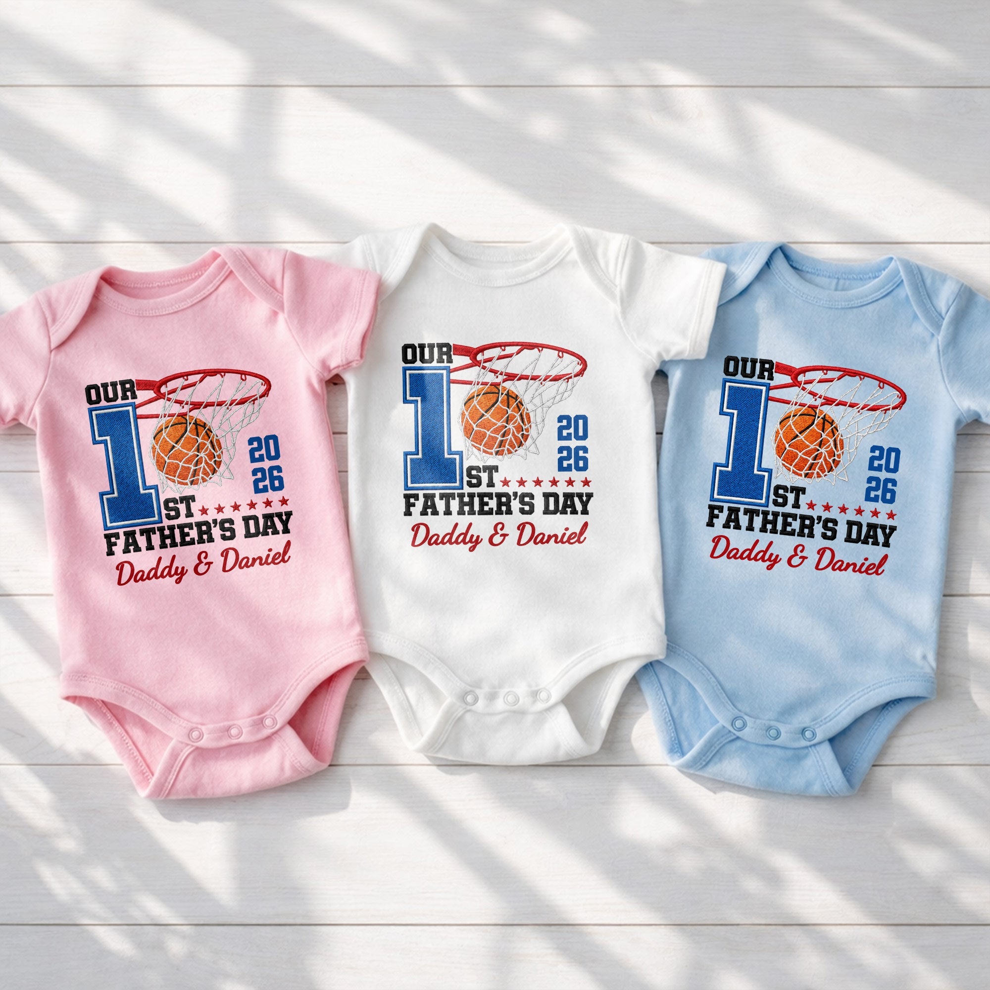 Personalized Baby Onesie Custom Name for Dad 1st Father's Day Gift Baby Onesie GradoCreations