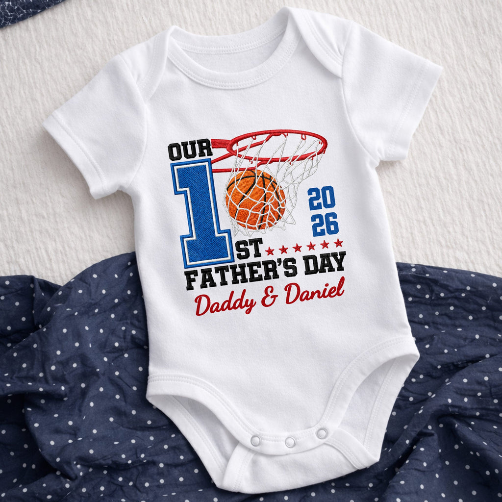 Personalized Baby Onesie Custom Name for Dad 1st Father's Day Gift Baby Onesie GradoCreations