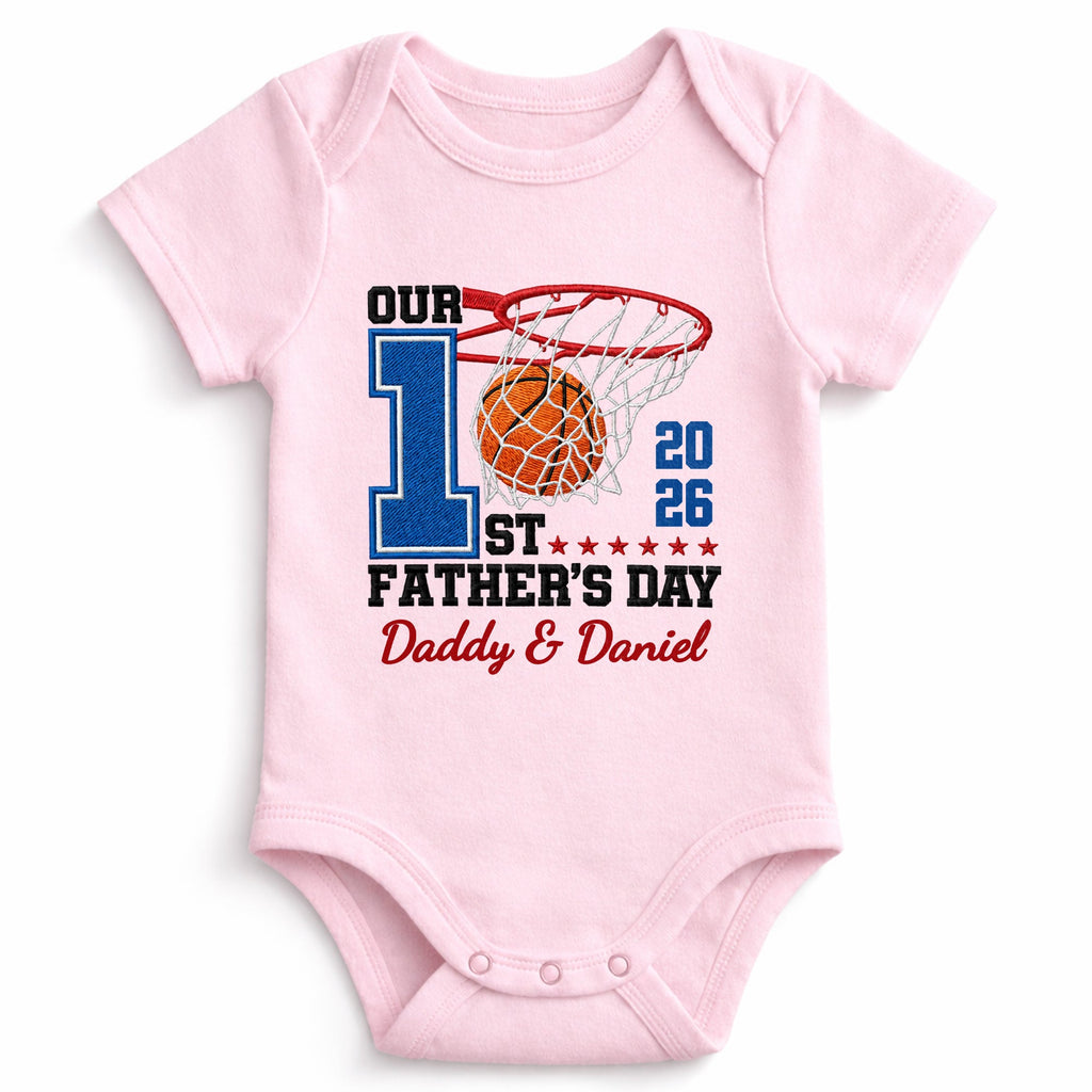 Personalized Baby Onesie Custom Name for Dad 1st Father's Day Gift Baby Onesie GradoCreations