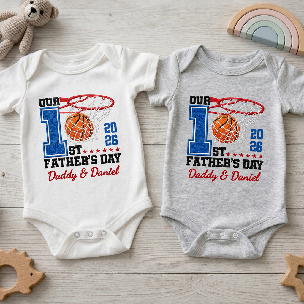 Personalized Baby Onesie Custom Name for Dad 1st Father's Day Gift Baby Onesie GradoCreations