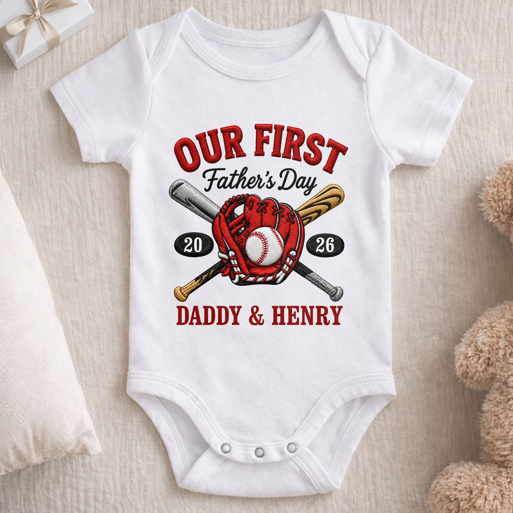 Personalized Baby Onesie Custom Name Gift for Dad's First Father's Day Baby Onesie GradoCreations