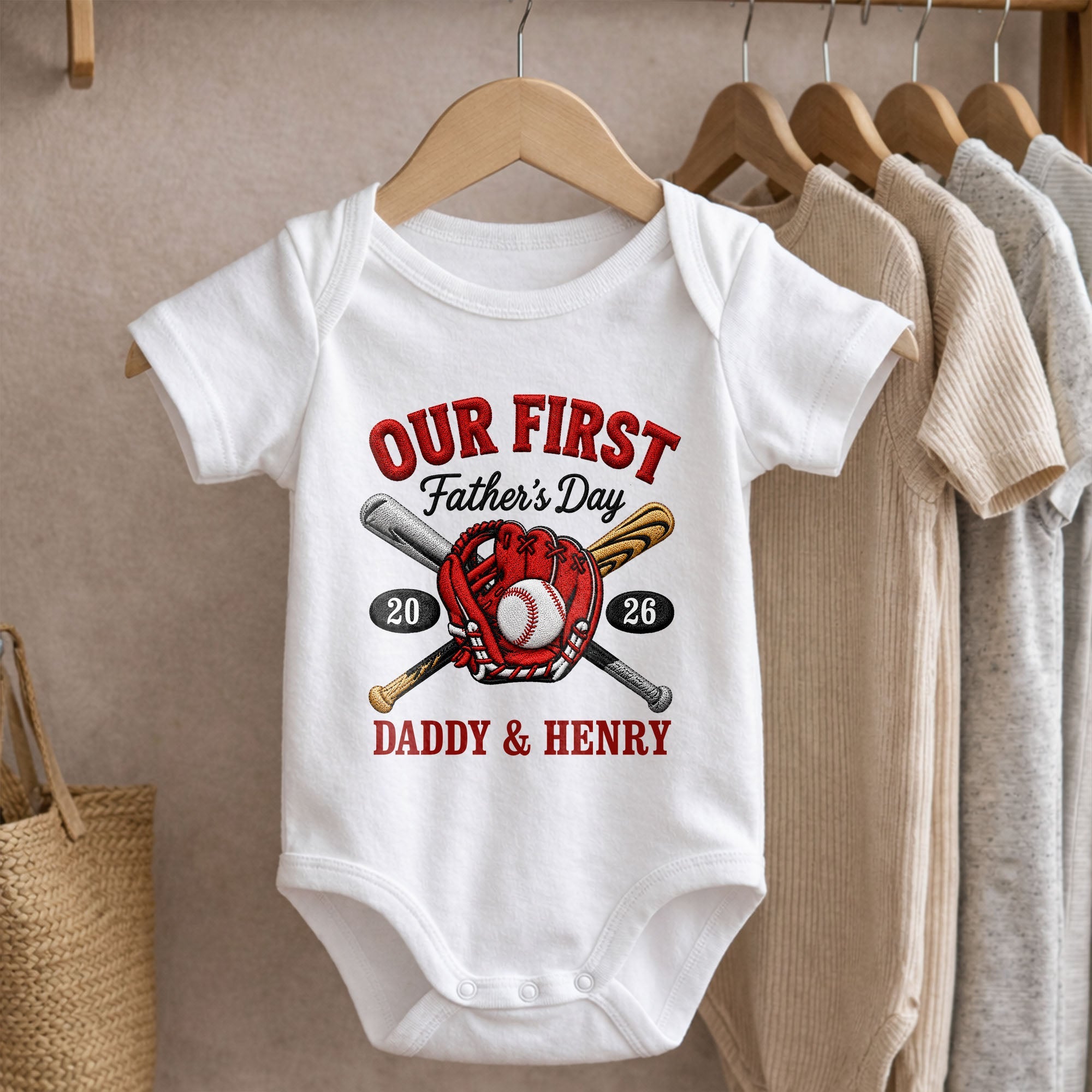 Personalized Baby Onesie Custom Name Gift for Dad's First Father's Day Baby Onesie GradoCreations