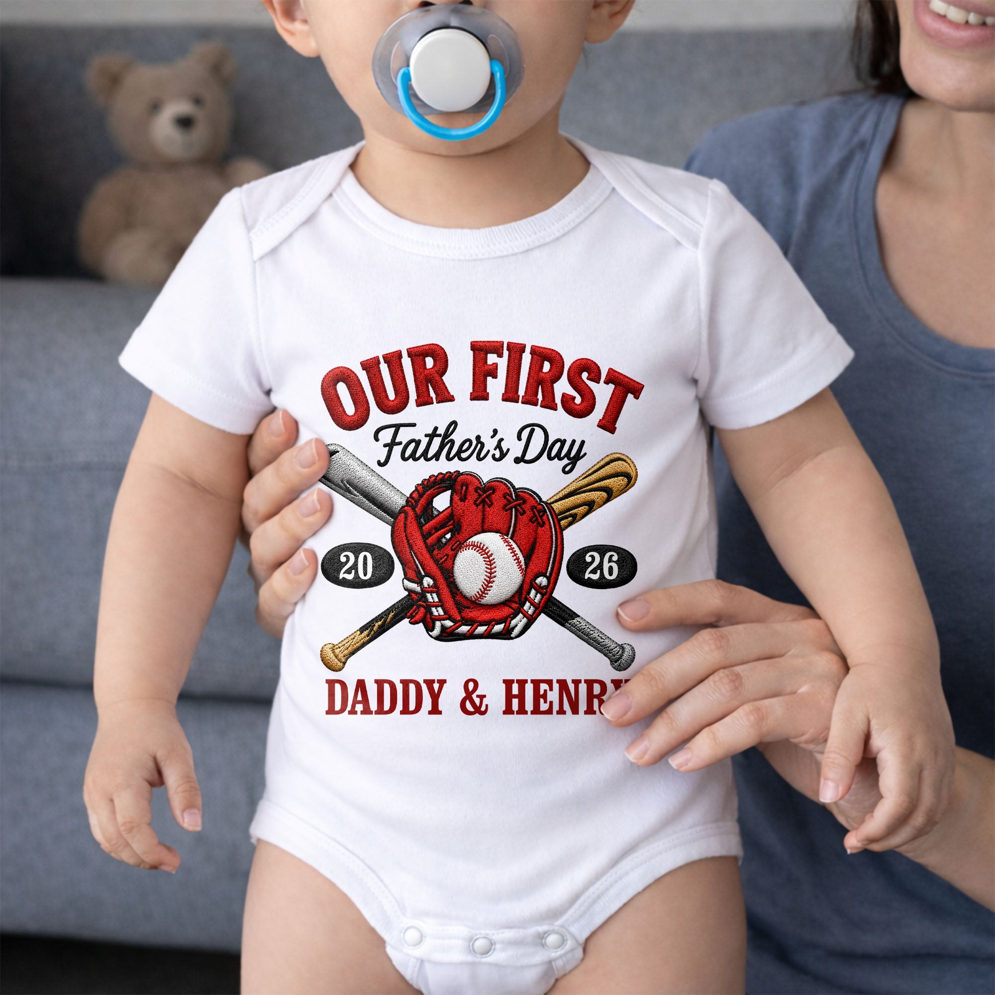 Personalized Baby Onesie Custom Name Gift for Dad's First Father's Day Baby Onesie GradoCreations