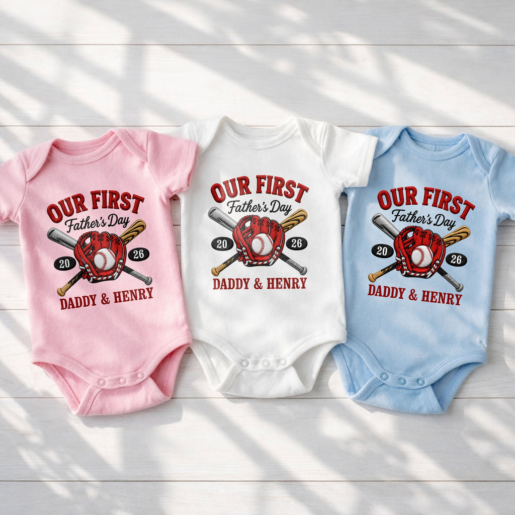 Personalized Baby Onesie Custom Name Gift for Dad's First Father's Day Baby Onesie GradoCreations