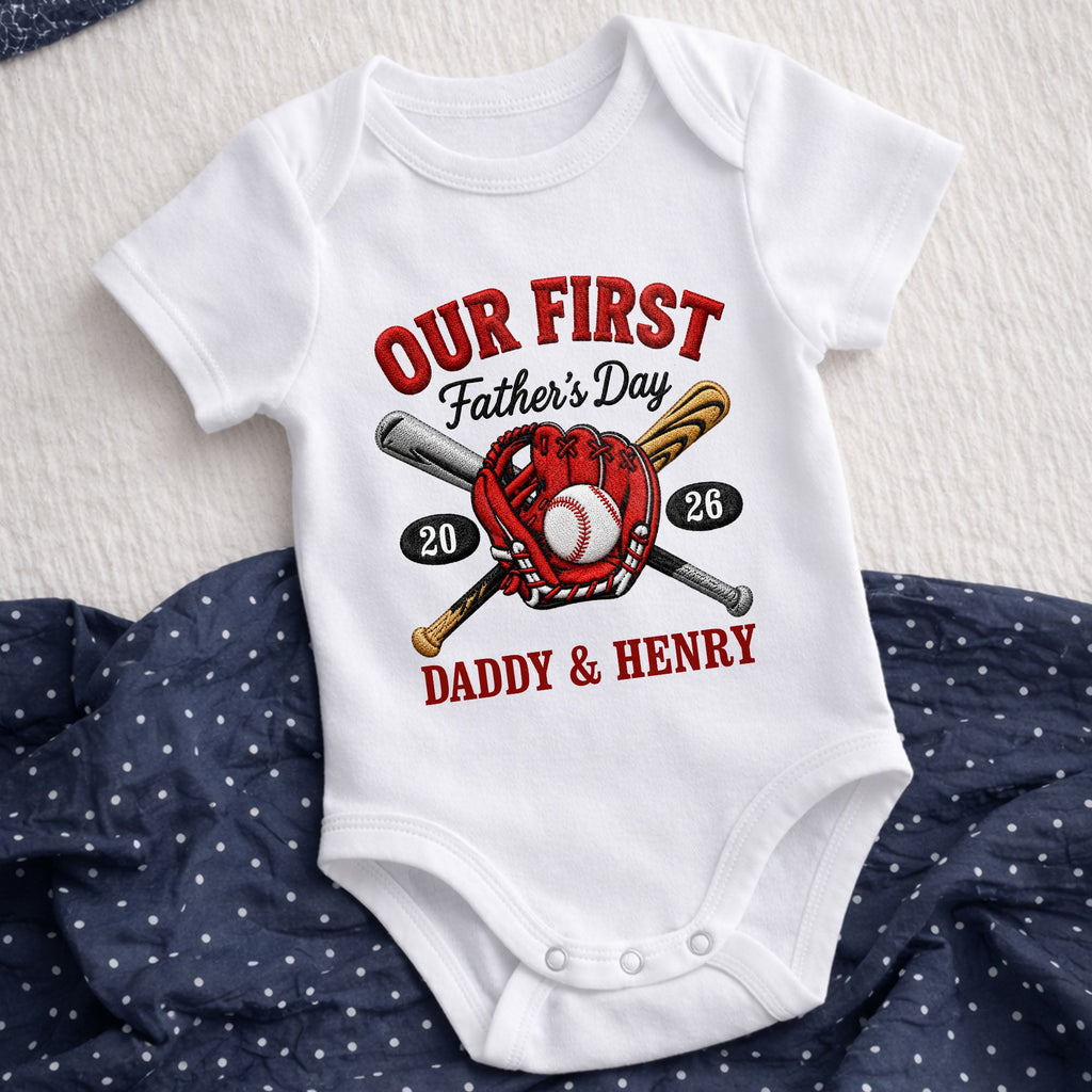 Personalized Baby Onesie Custom Name Gift for Dad's First Father's Day Baby Onesie GradoCreations