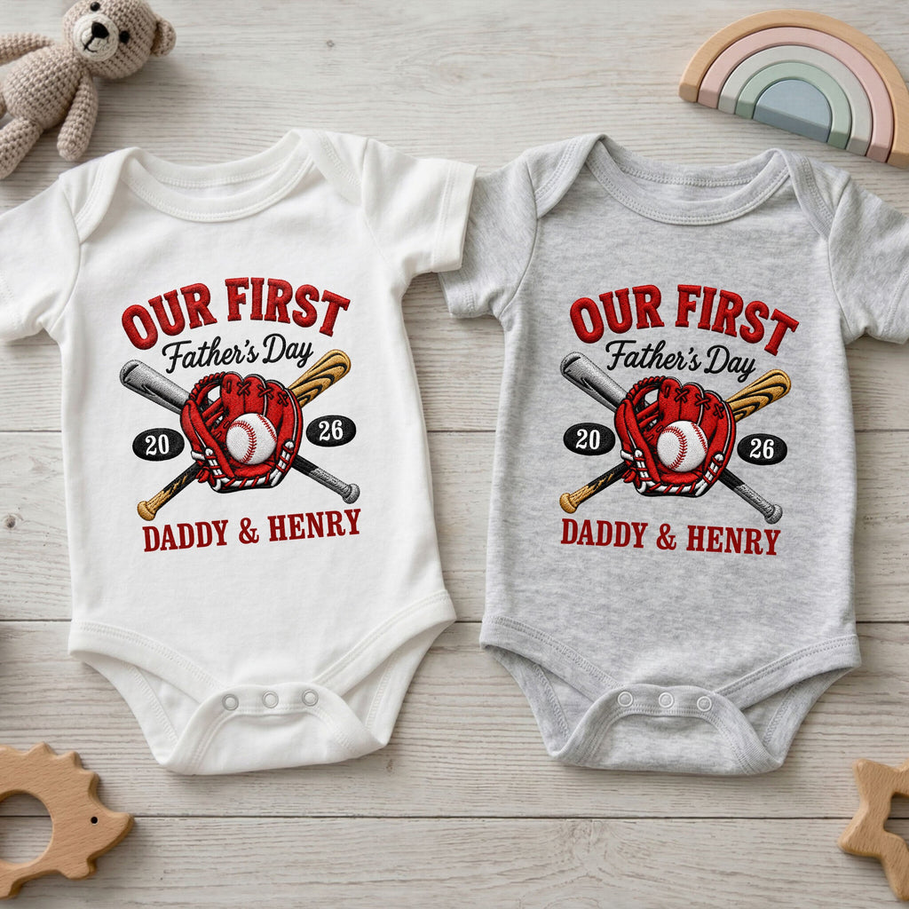 Personalized Baby Onesie Custom Name Gift for Dad's First Father's Day Baby Onesie GradoCreations
