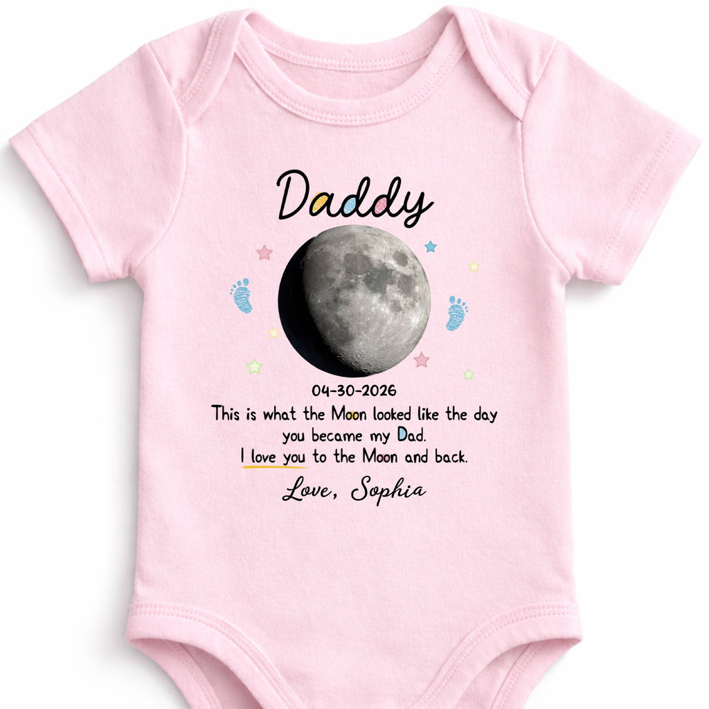 Personalized Baby Onesie Custom Moon Phase Gift for Dad Baby Onesie GradoCreations