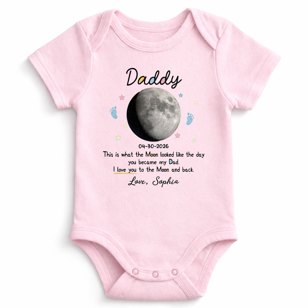 Personalized Baby Onesie Custom Moon Phase Gift for Dad Baby Onesie GradoCreations