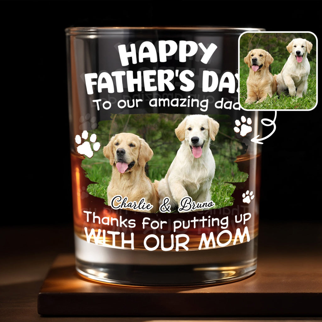 Personalized Whiskey Glass Custom Dog Photo Gift for Dad Whiskey Glass GradoCreations