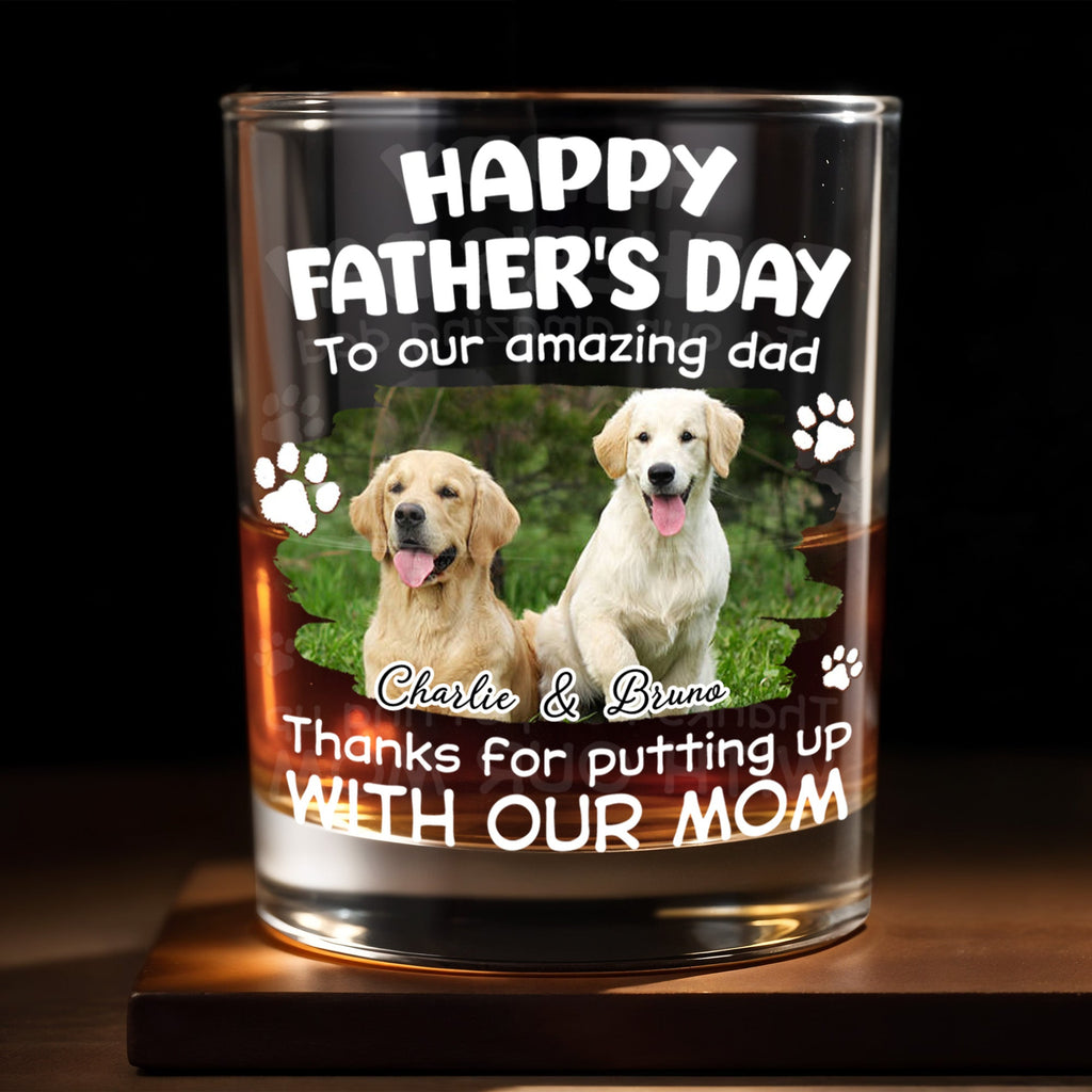 Personalized Whiskey Glass Custom Dog Photo Gift for Dad Whiskey Glass GradoCreations