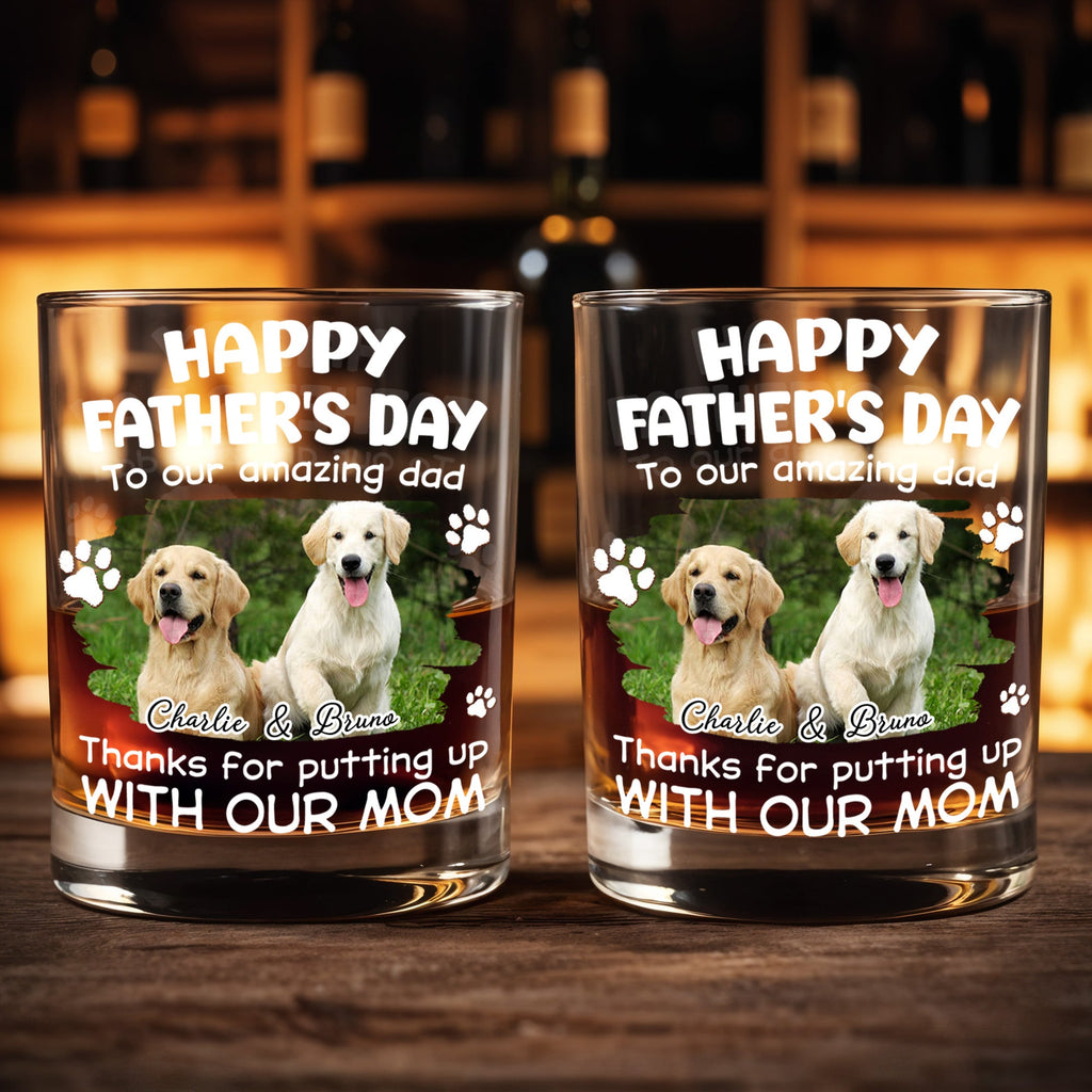 Personalized Whiskey Glass Custom Dog Photo Gift for Dad Whiskey Glass GradoCreations