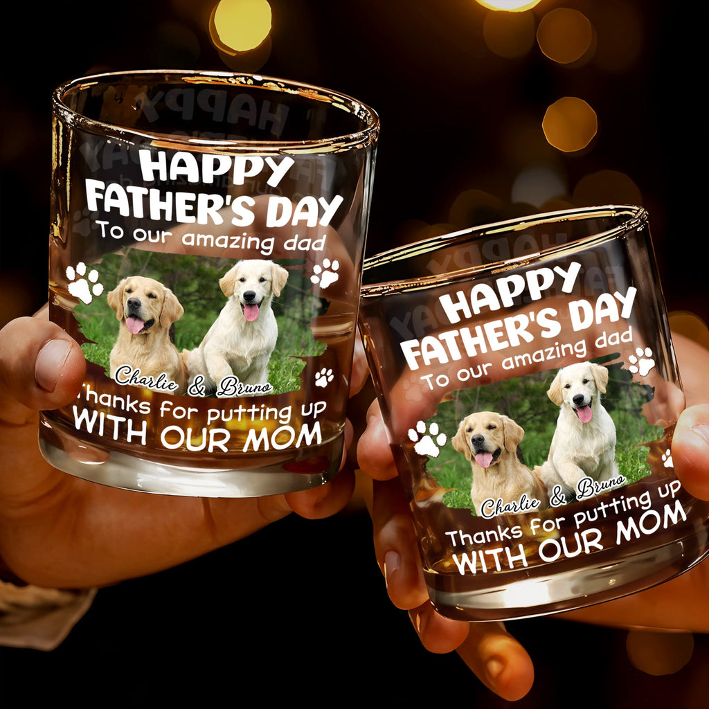 Personalized Whiskey Glass Custom Dog Photo Gift for Dad Whiskey Glass GradoCreations