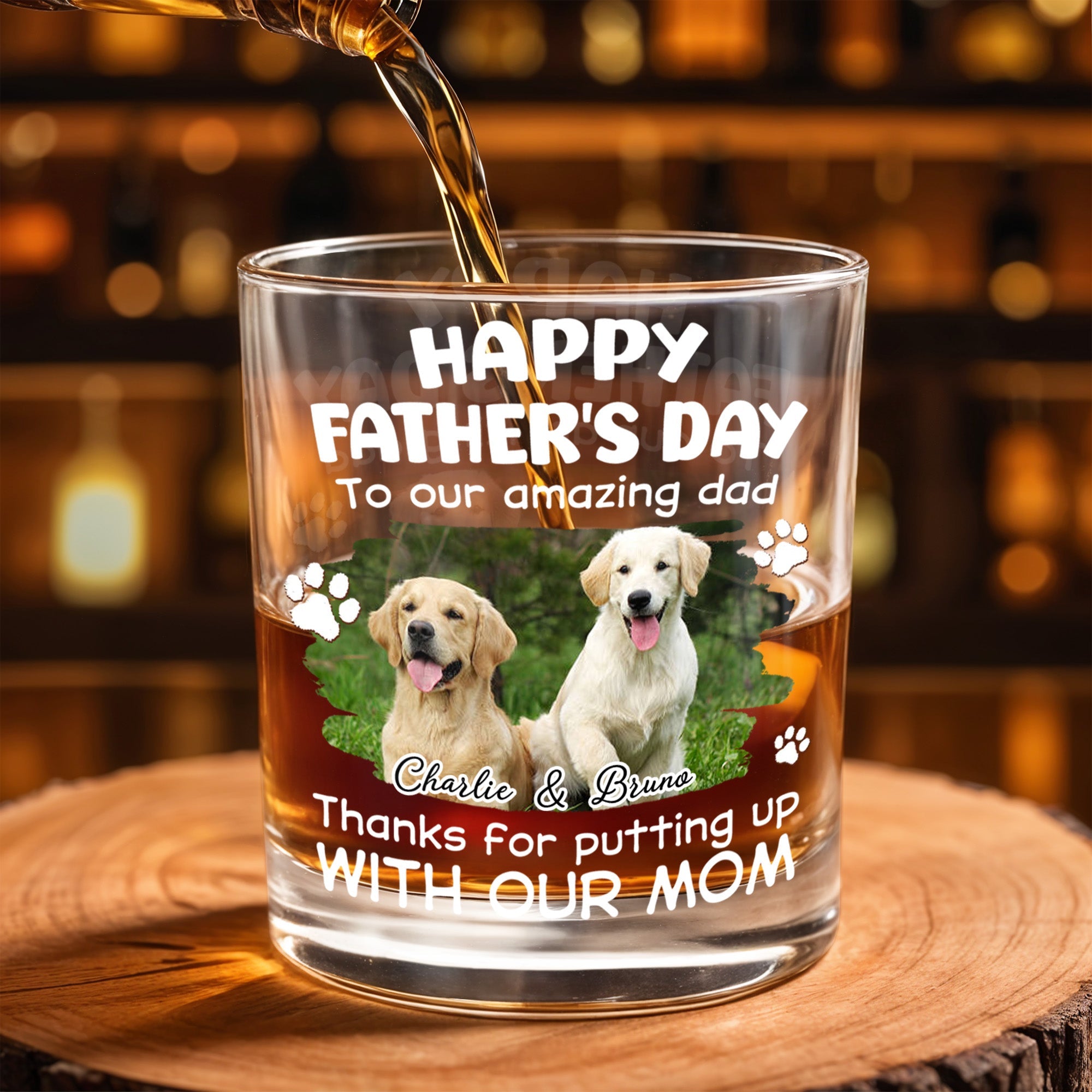 Personalized Whiskey Glass Custom Dog Photo Gift for Dad Whiskey Glass GradoCreations