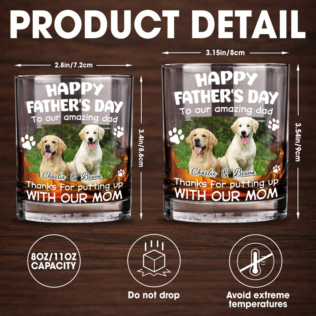 Personalized Whiskey Glass Custom Dog Photo Gift for Dad Whiskey Glass GradoCreations