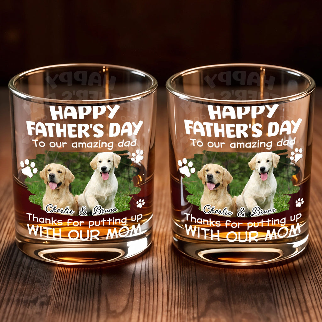 Personalized Whiskey Glass Custom Dog Photo Gift for Dad Whiskey Glass GradoCreations