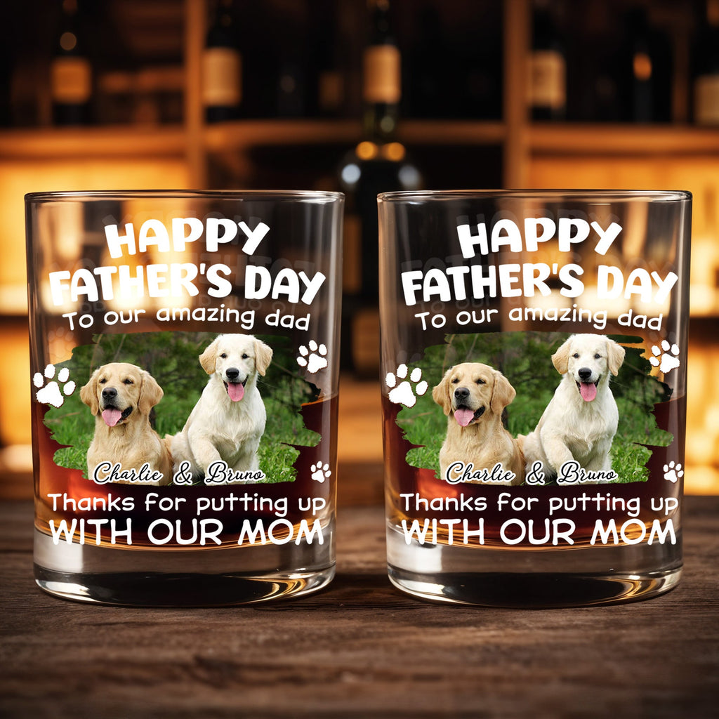 Personalized Whiskey Glass Custom Dog Photo Gift for Dad Whiskey Glass GradoCreations