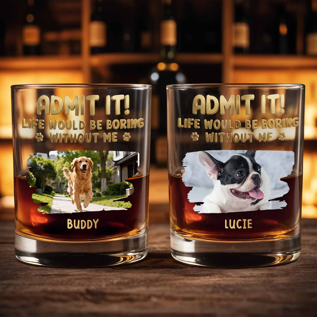 Personalized Whiskey Glass Custom Dog Photo Gift for Dad Whiskey Glass GradoCreations