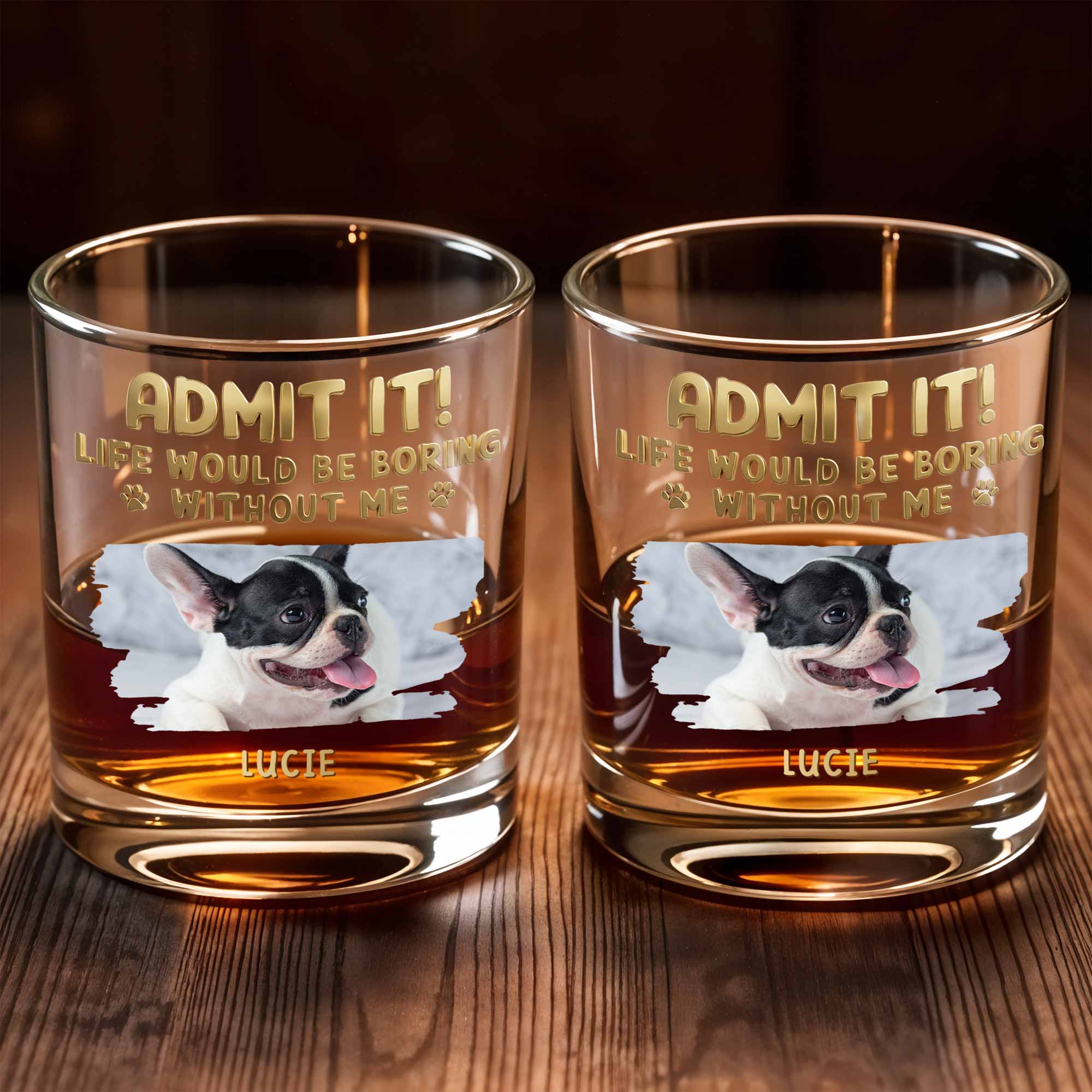 Personalized Whiskey Glass Custom Dog Photo Gift for Dad Whiskey Glass GradoCreations