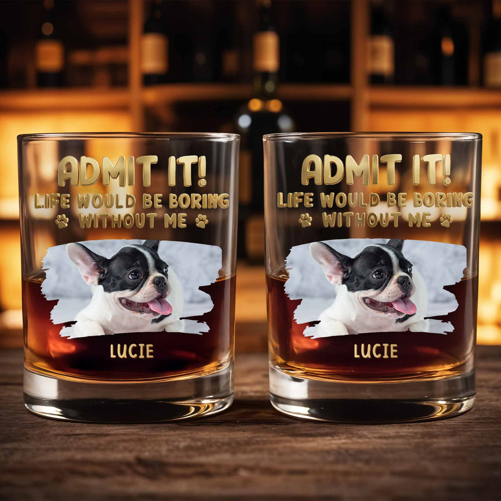 Personalized Whiskey Glass Custom Dog Photo Gift for Dad Whiskey Glass GradoCreations