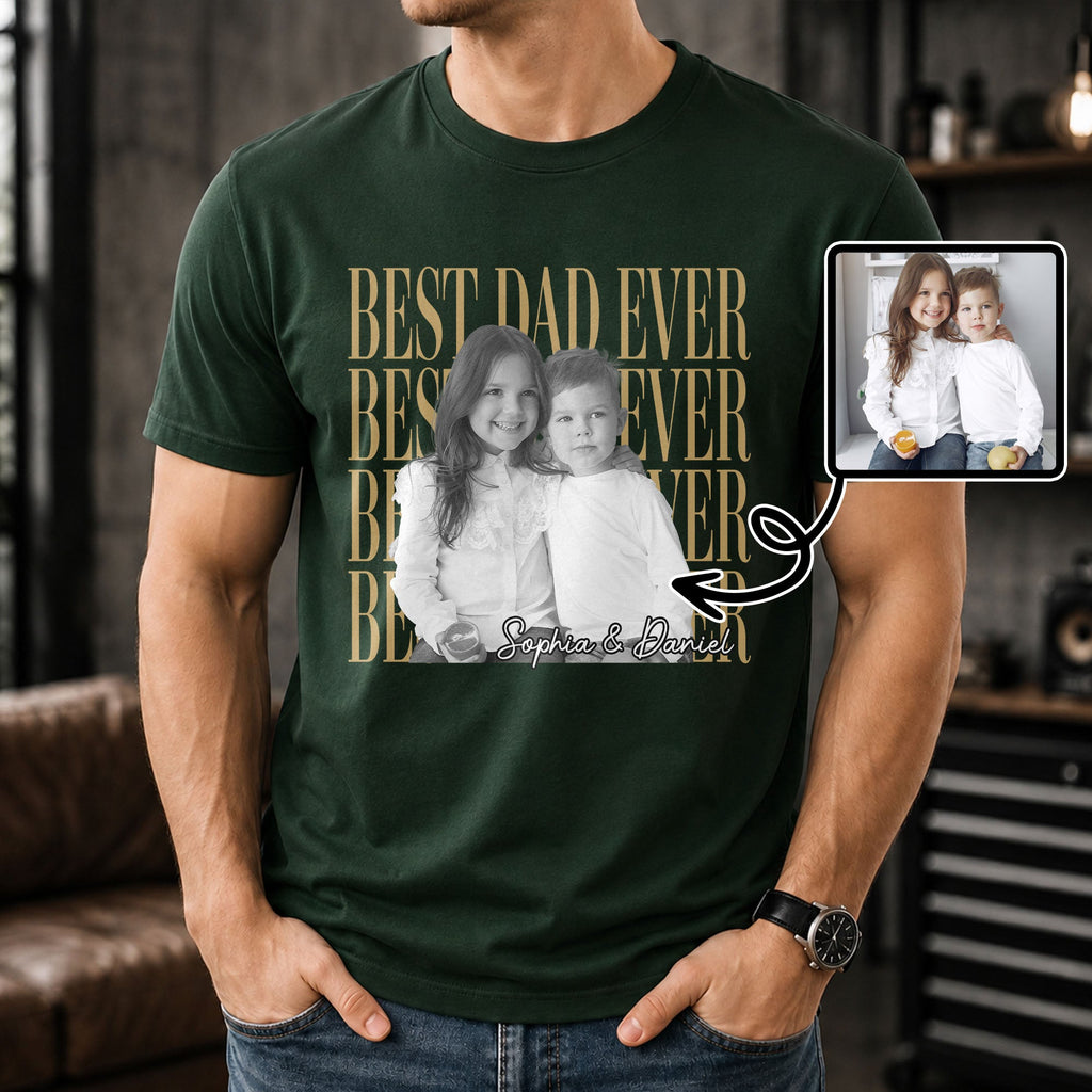 Personalized Best Dad Ever Custom Photo Shirt or Hoodie Shirt GradoCreations
