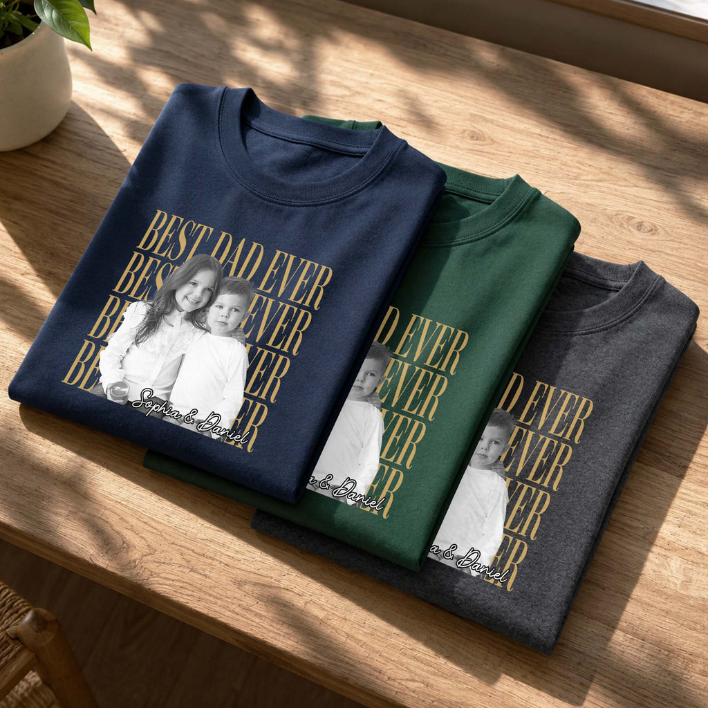 Personalized Best Dad Ever Custom Photo Shirt or Hoodie Shirt GradoCreations