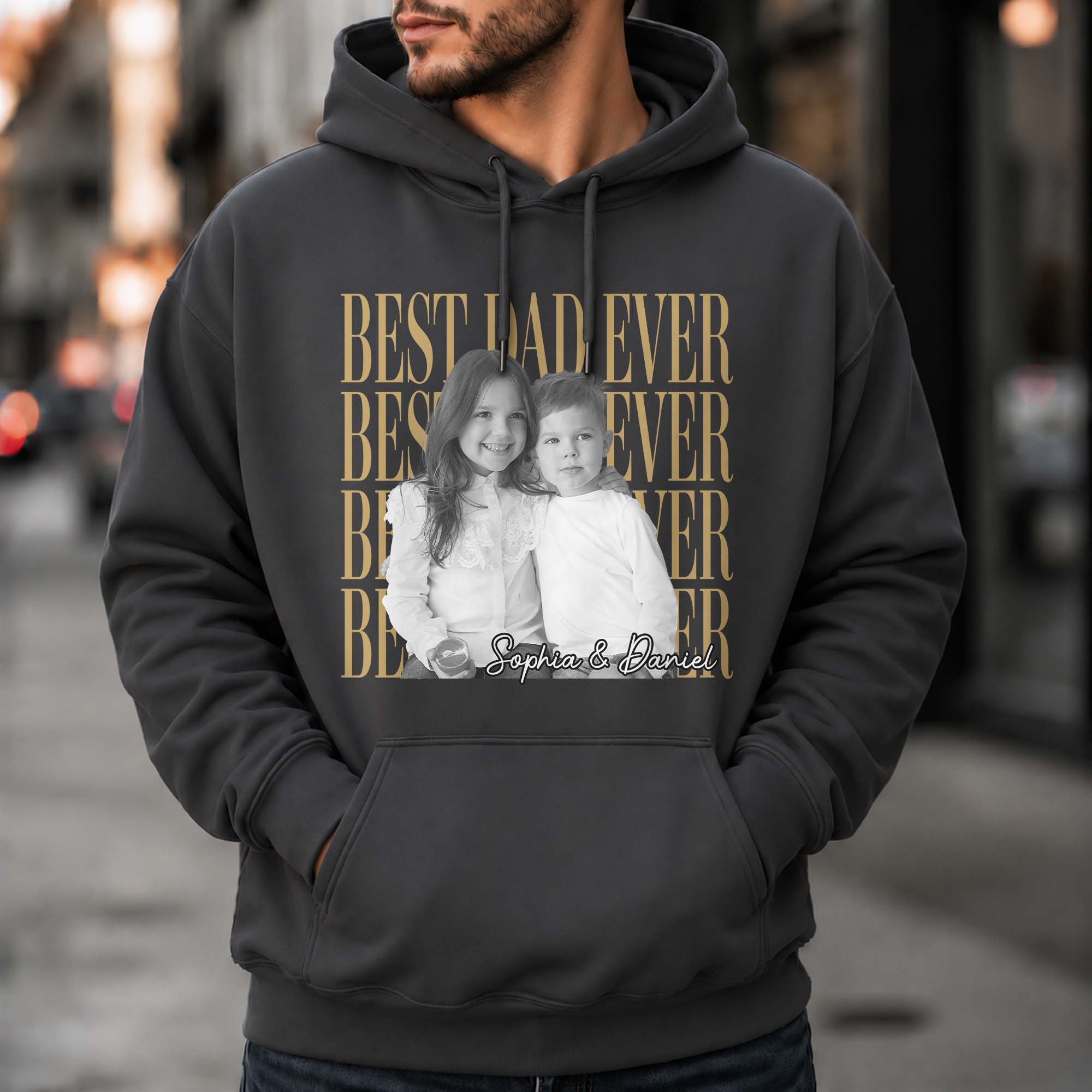 Personalized Best Dad Ever Custom Photo Shirt or Hoodie Shirt GradoCreations