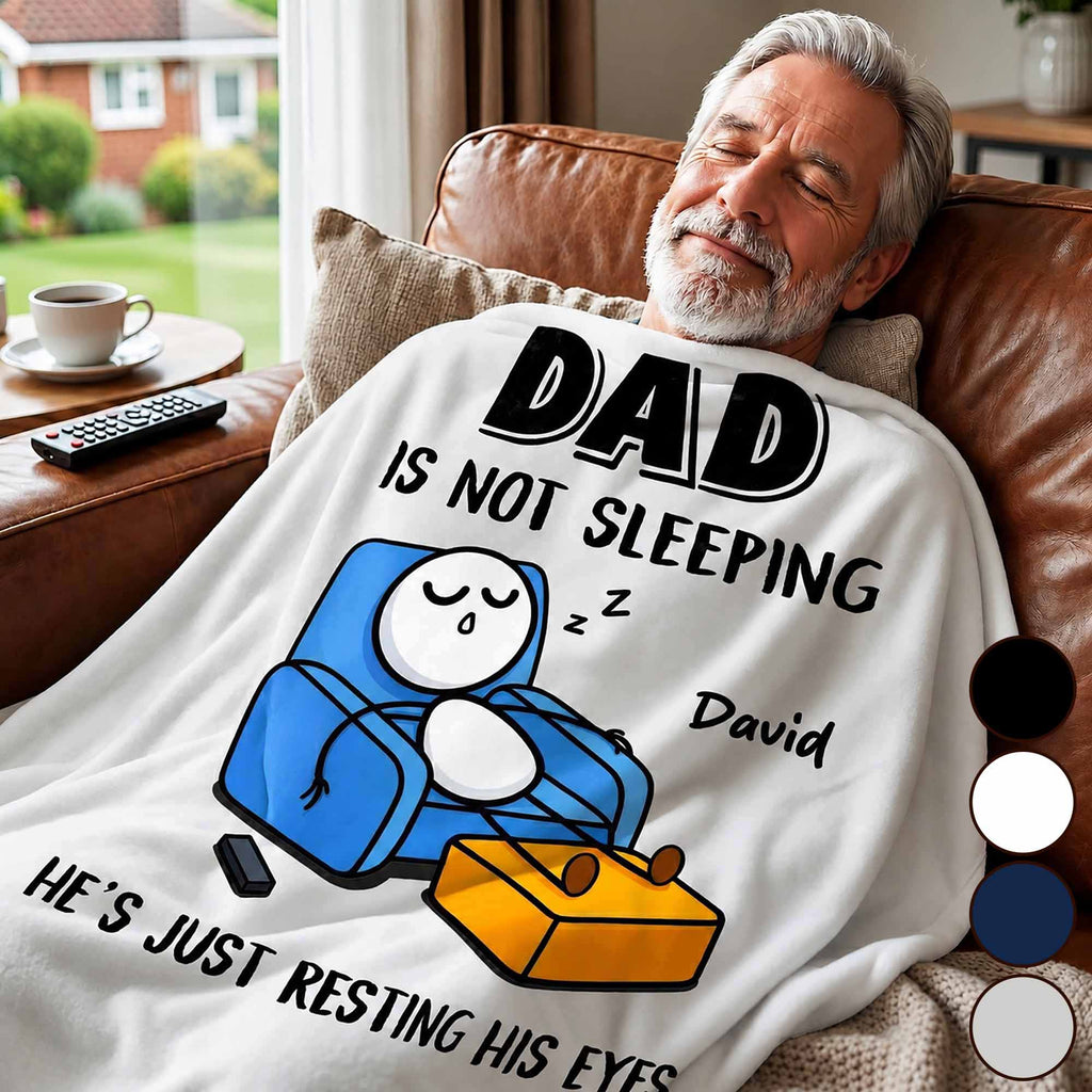 Personalized Fleece Blanket Gift for Dad Custom Name Funny Blanket GradoCreations