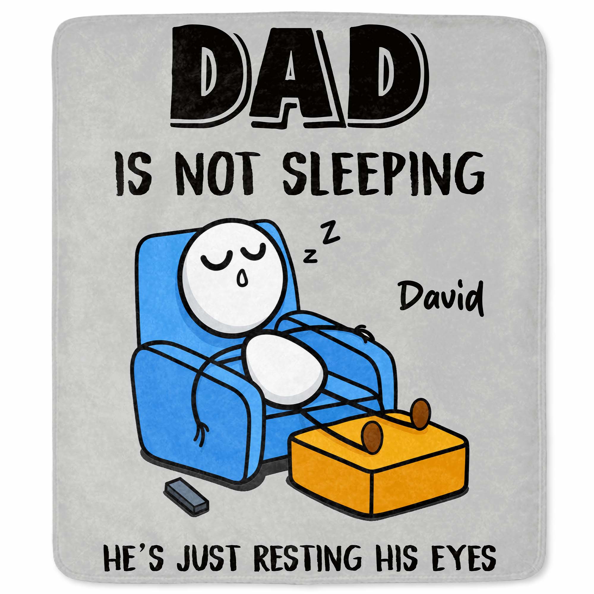 Personalized Fleece Blanket Gift for Dad Custom Name Funny Blanket GradoCreations