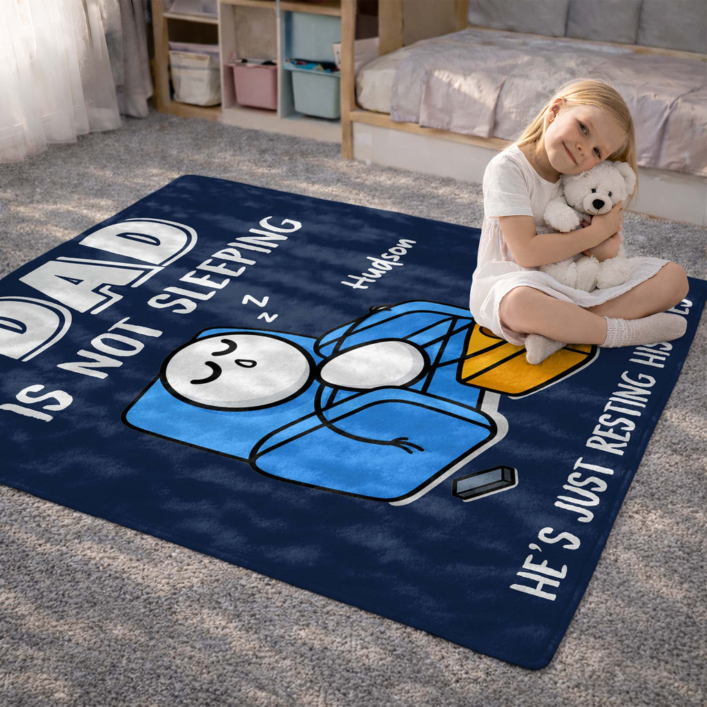 Personalized Fleece Blanket Gift for Dad Custom Name Funny Blanket GradoCreations