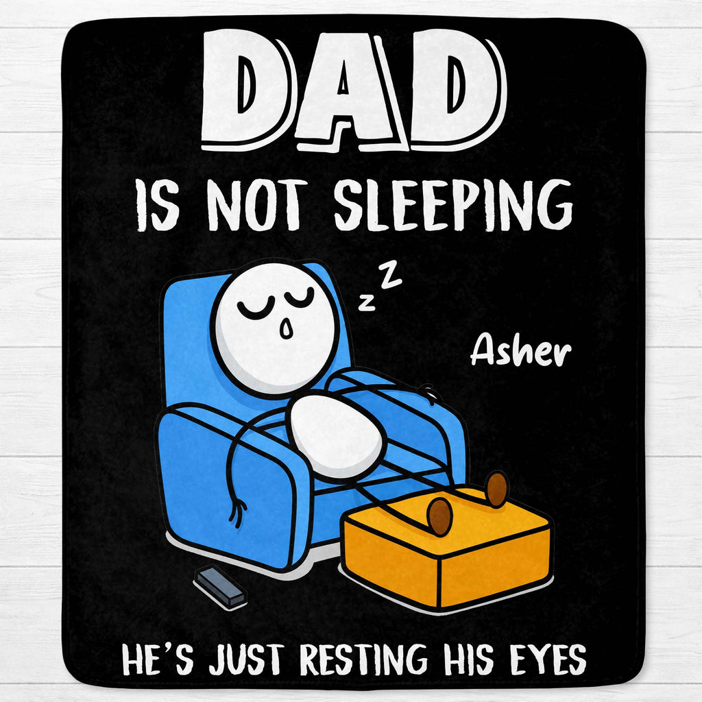 Personalized Fleece Blanket Gift for Dad Custom Name Funny Blanket GradoCreations