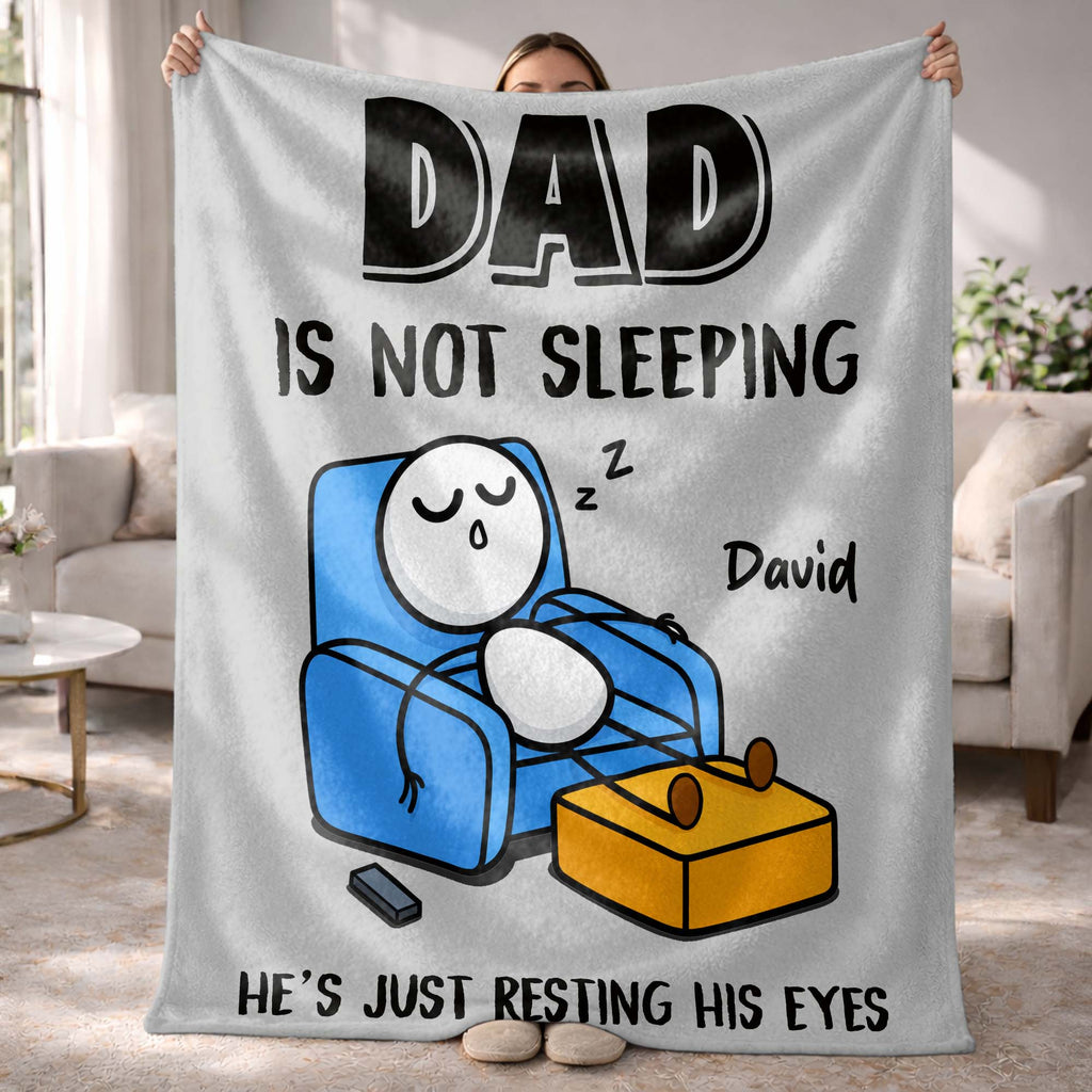 Personalized Fleece Blanket Gift for Dad Custom Name Funny Blanket GradoCreations