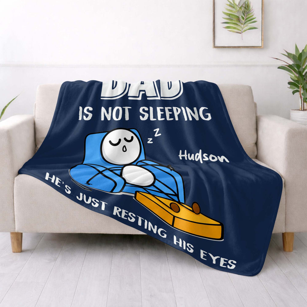 Personalized Fleece Blanket Gift for Dad Custom Name Funny Blanket GradoCreations