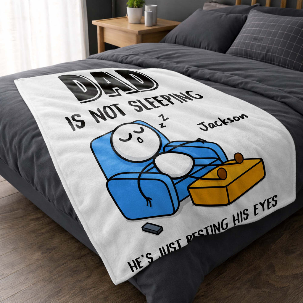Personalized Fleece Blanket Gift for Dad Custom Name Funny Blanket GradoCreations