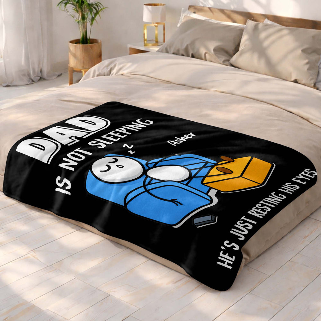 Personalized Fleece Blanket Gift for Dad Custom Name Funny Blanket GradoCreations