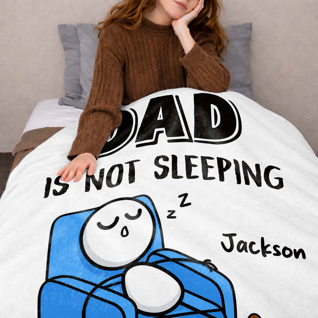Personalized Fleece Blanket Gift for Dad Custom Name Funny Blanket GradoCreations