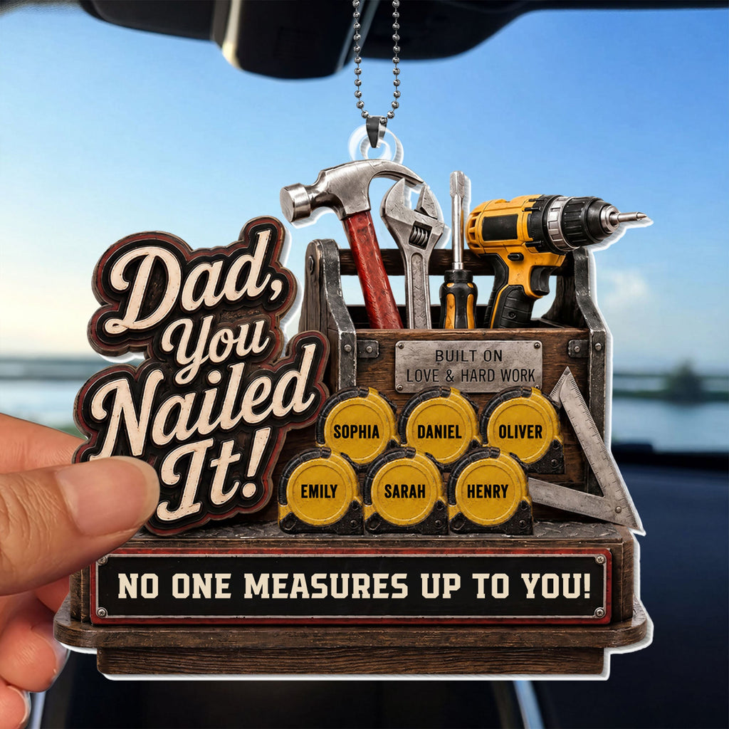 Personalized Acrylic Car Ornament Custom Gift for Dad Car Acrylic Ornament GradoCreations