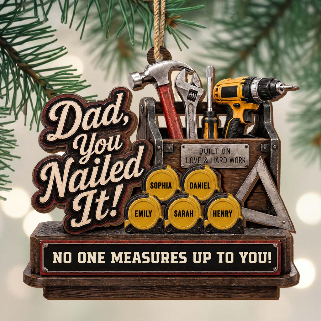 Personalized Double Layer Wood Ornament for Dad Gift Idea 2-Layered Wood Ornament GradoCreations