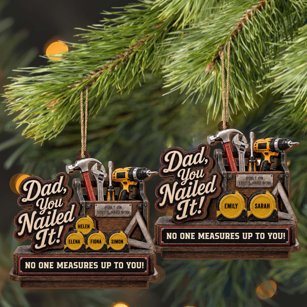 Personalized Double Layer Wood Ornament for Dad Gift Idea 2-Layered Wood Ornament GradoCreations